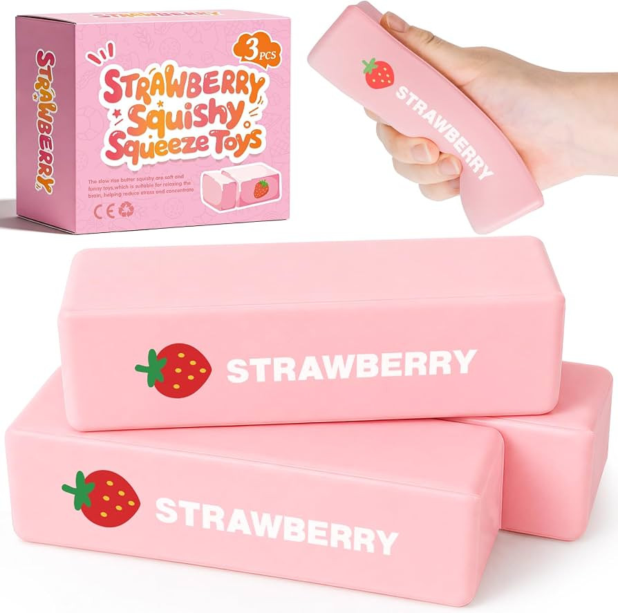 3 Packs Butter Squishy Slow Rising Squeeze Toys, Sensory Fidget Toys | Amazon (US)