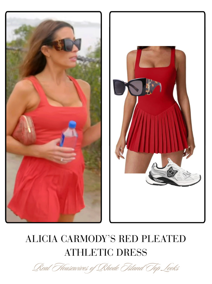 Alicia Carmody's Red Pleated Athletic Dress 

 