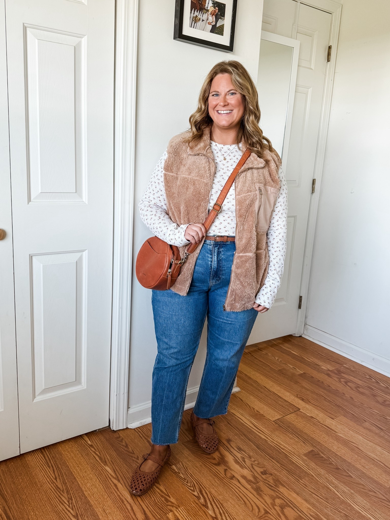 Mom outfit idea! Wearing an XL in my Sherpa vest, Xl in my shirt, 33 short in my jeans.  

#LTKMidsize #LTKFindsUnder50 #LTKSeasonal