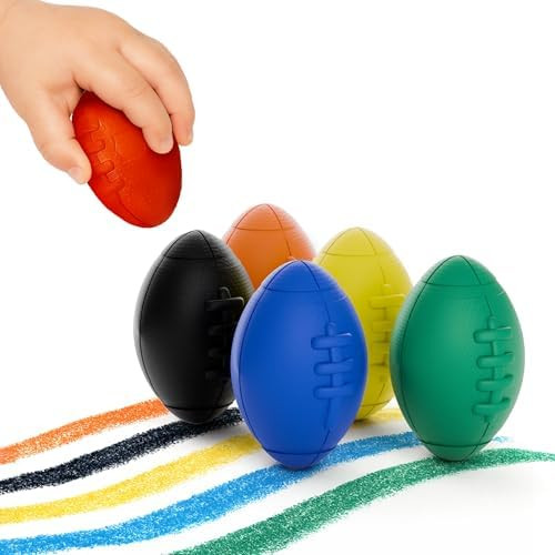 Jumbo Crayons, Football Big Crayons for Toddlers and Babies, 6 Colors, Unbreakable, Non-Toxic, Ea... | Amazon (US)