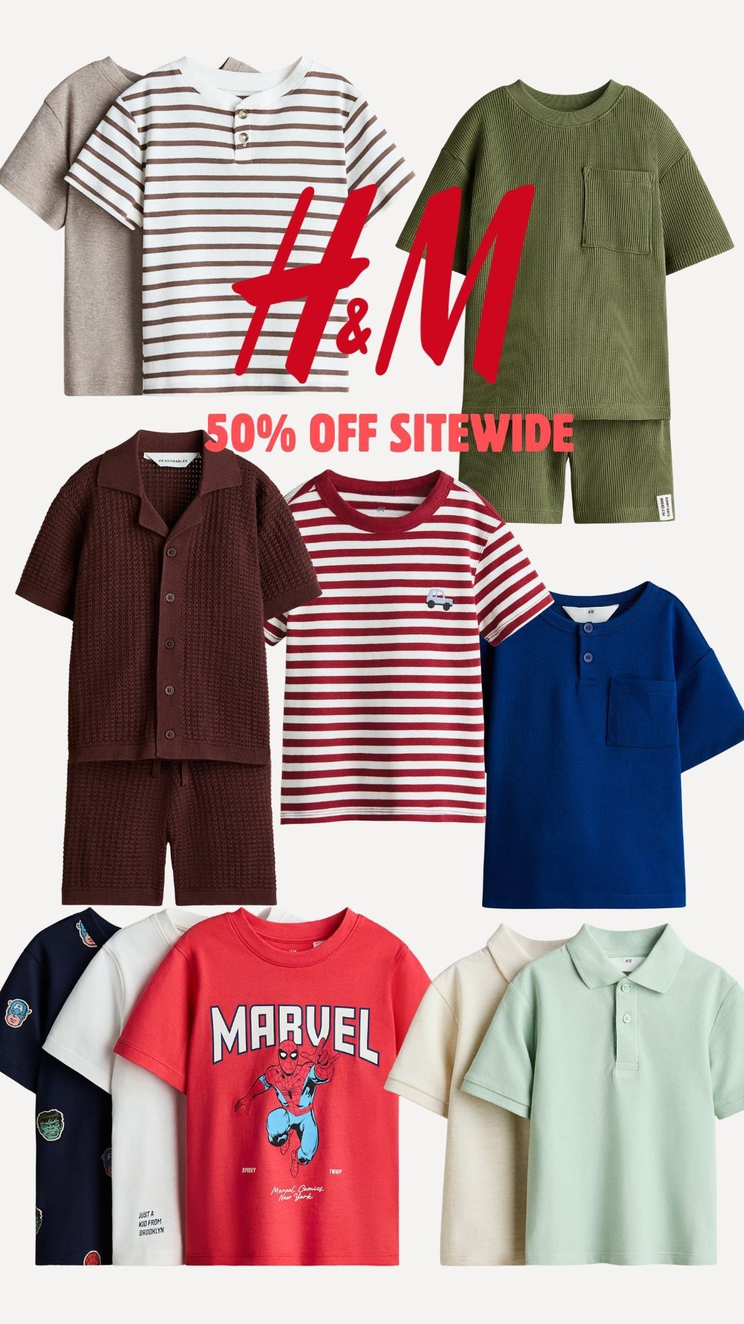 Summer outfits for boys = handled ☀️🙌
I grabbed these sets and tees because they’re easy, comfy, and perfect for everyday wear. playgrounds, trips, and everything in between 💙

Up to 50% OFF sitewide 😱
Today is the LAST day, so don’t wait, sizes are going FAST!

#LTKsalealert #LTKkids #LTKfamily #BoysStyle #ToddlerBoyStyle #KidsFashion #SummerStyle #MomFinds #LTKspring #EverydayOutfits