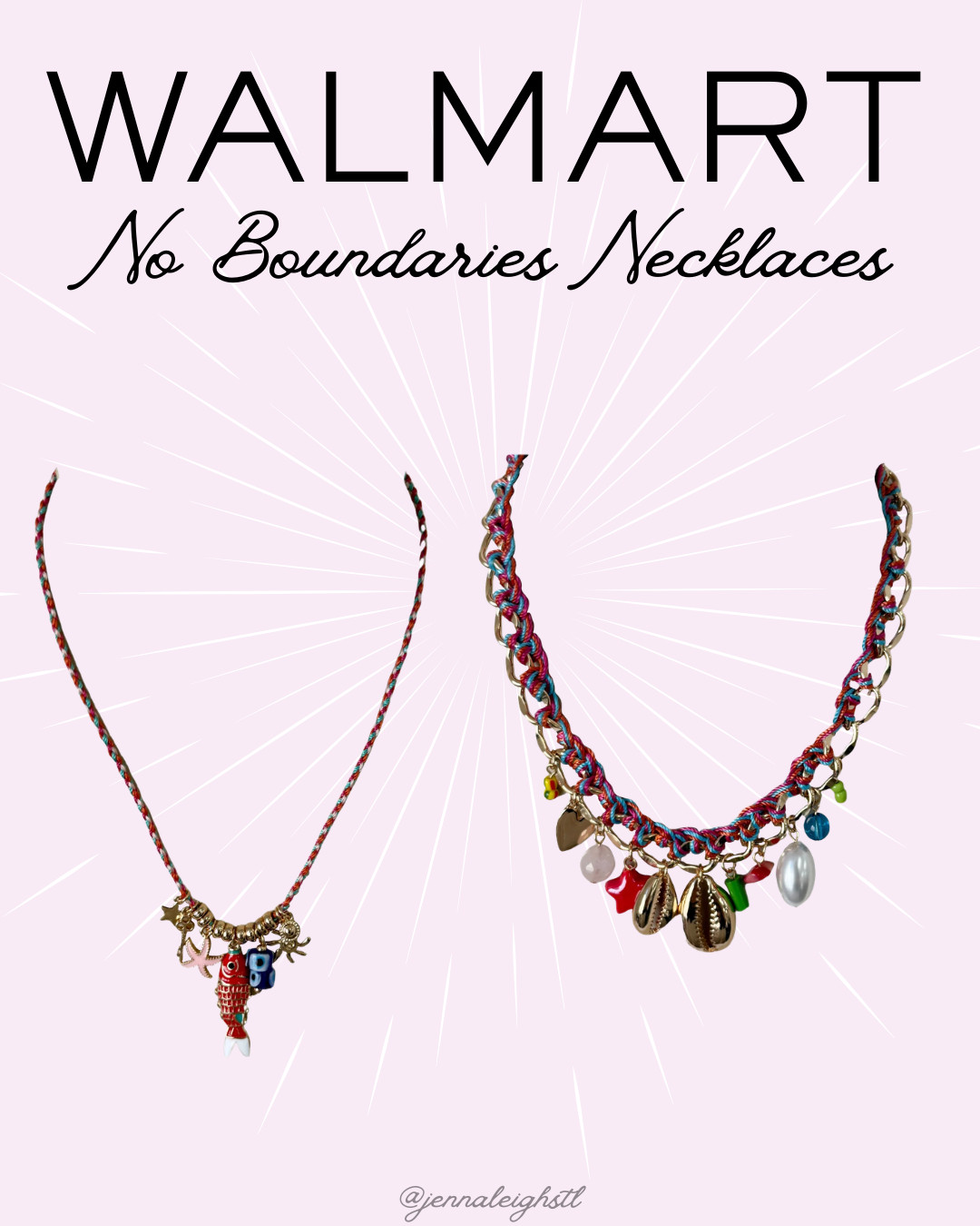 Walmart find. These No Boundaries multicolor thread fish charm necklaces are so fun! The fish trend is going strong. 🐟✨ 

 #LTKSeasonal #LTKMidsize