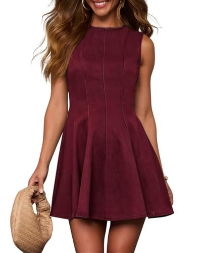 Denim Dress for Women Sleeveless Babydoll Tank Jean Dress Slim Fit A-Line Summer Dresses for Wome... | Amazon (US)
