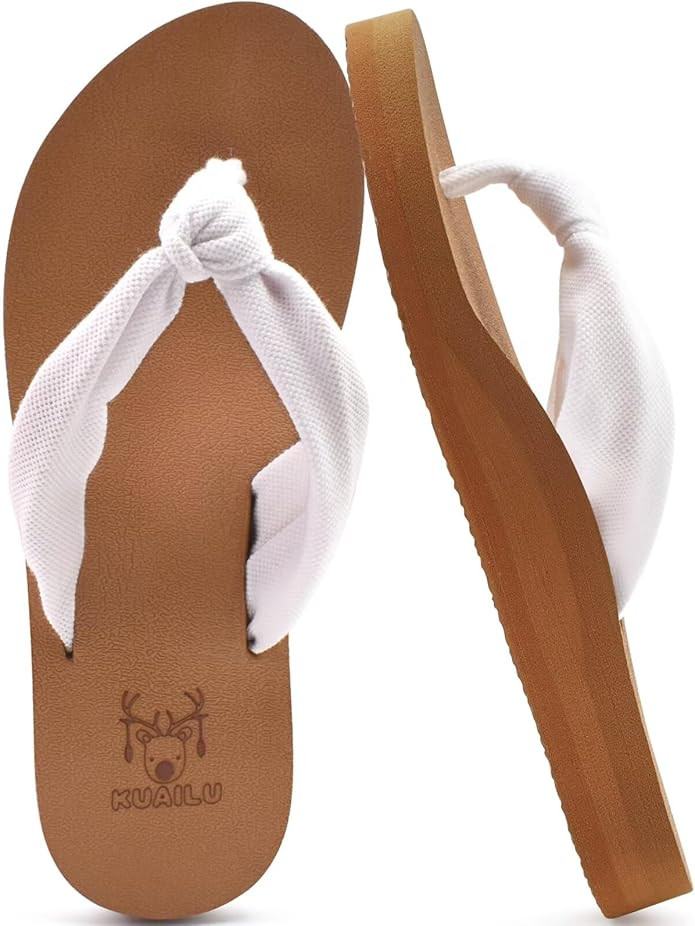 KuaiLu Flip Flops for Women with Arch Support Yoga Mat Comfortable Summer Beach Walking Thong Cus... | Amazon (US)