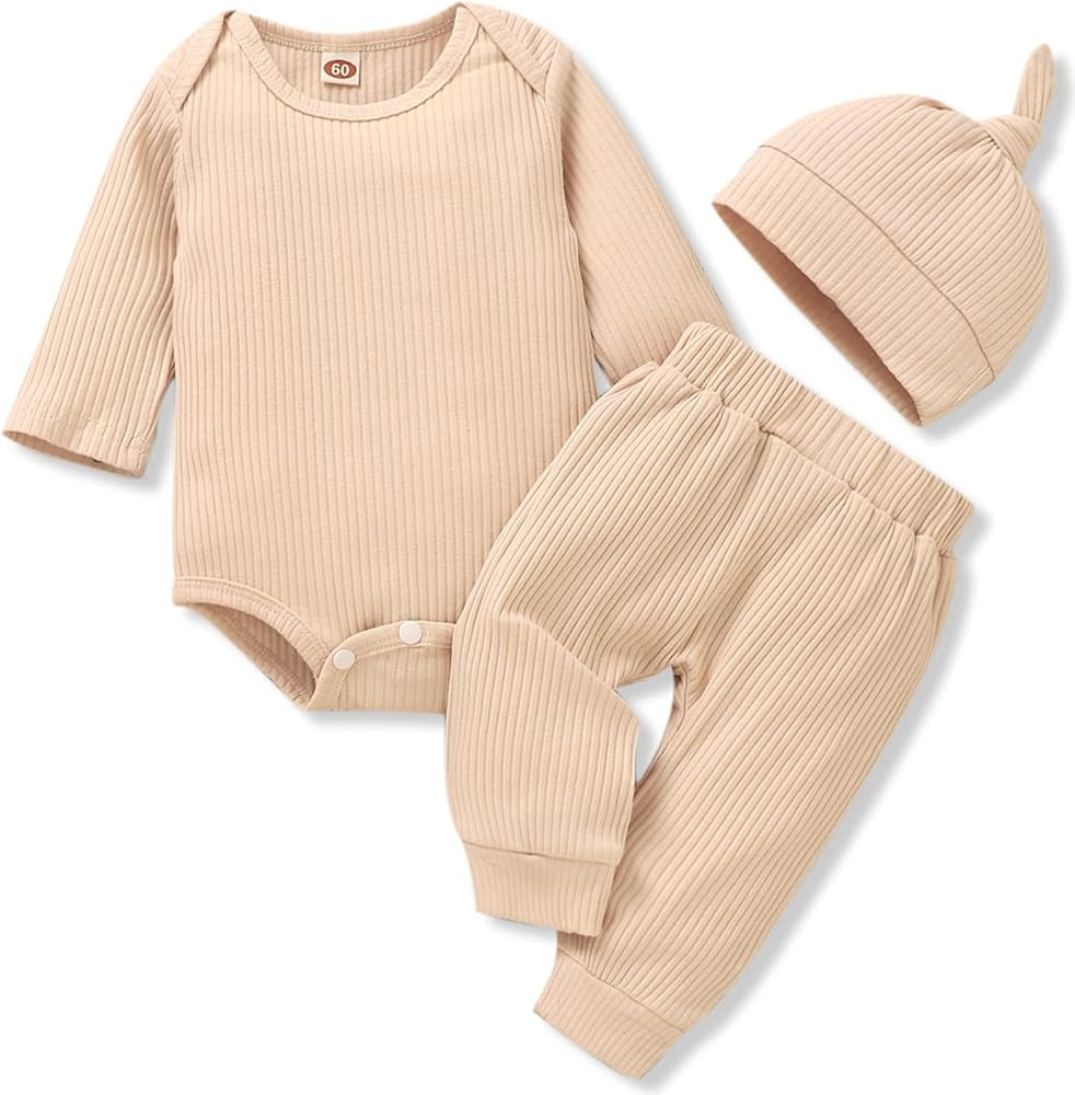 Aalizzwell Baby Boys Girls Ribbed Bodysuit Outfit | Amazon (US)