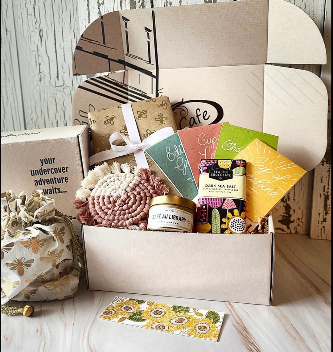 PICK a Book Box - tea lovers gift, birthday gift, thinking of you, candle gift, gift for her, lit... | Etsy (US)