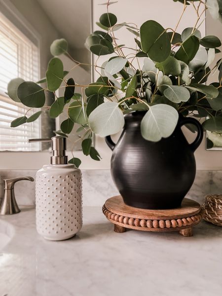 Walmart bathroom decor // I love this soap dispenser and this black vase (pottery barn dupe!) 

#LTKhome #LTKunder50