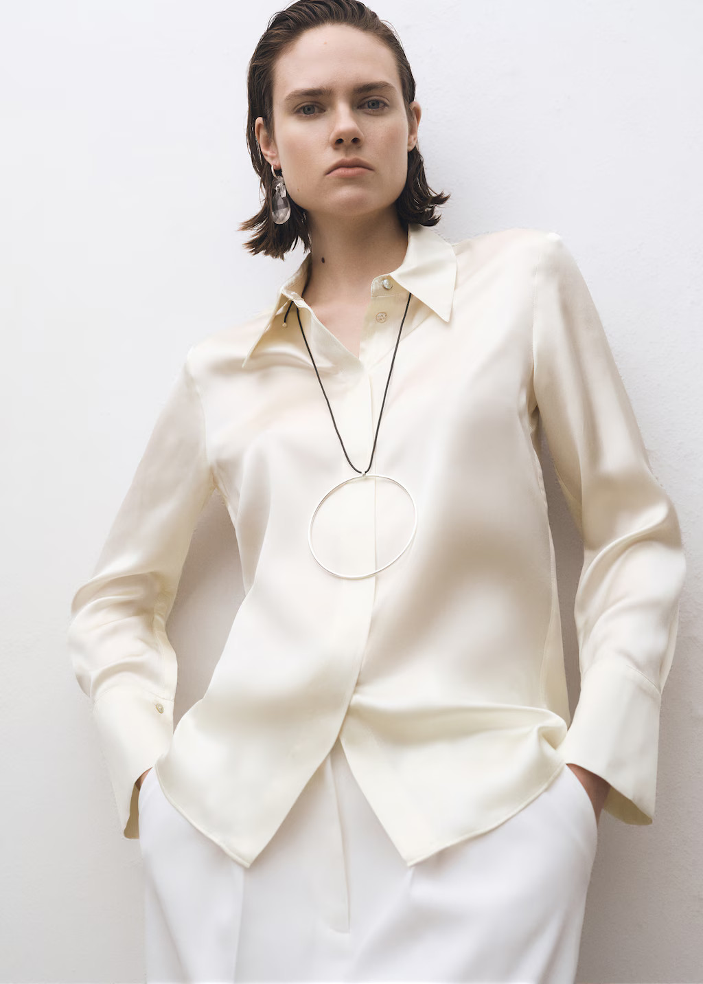 Satin silk shirt - Women | MANGO United Kingdom | MANGO (UK)