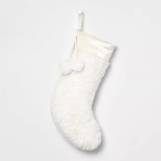 Plush Faux Fur Christmas Stocking with Velvet Cuff - Wondershop™ | Target