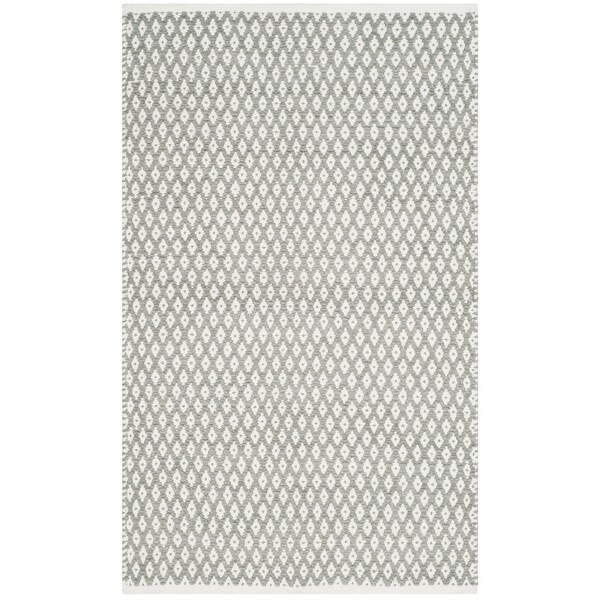 SAFAVIEH Handmade Boston Veda Coastal Cotton Flatweave Rug - 2'6" x 4' - Grey | Bed Bath & Beyond