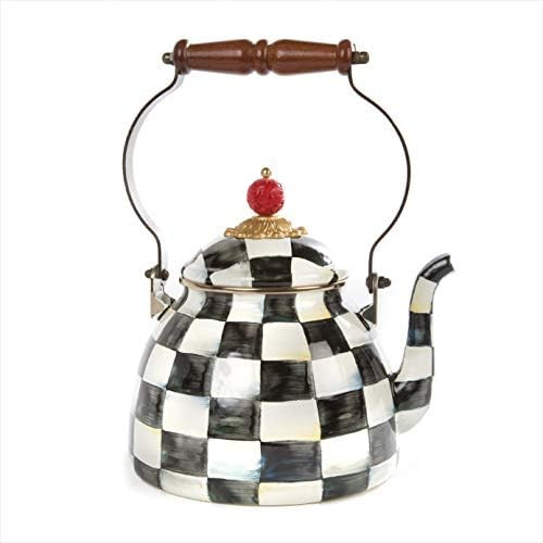 MacKenzie-Childs Courtly Check Enamel Tea Kettle, Decorative Teapot, 2-Quart Tea Kettle | Amazon (US)