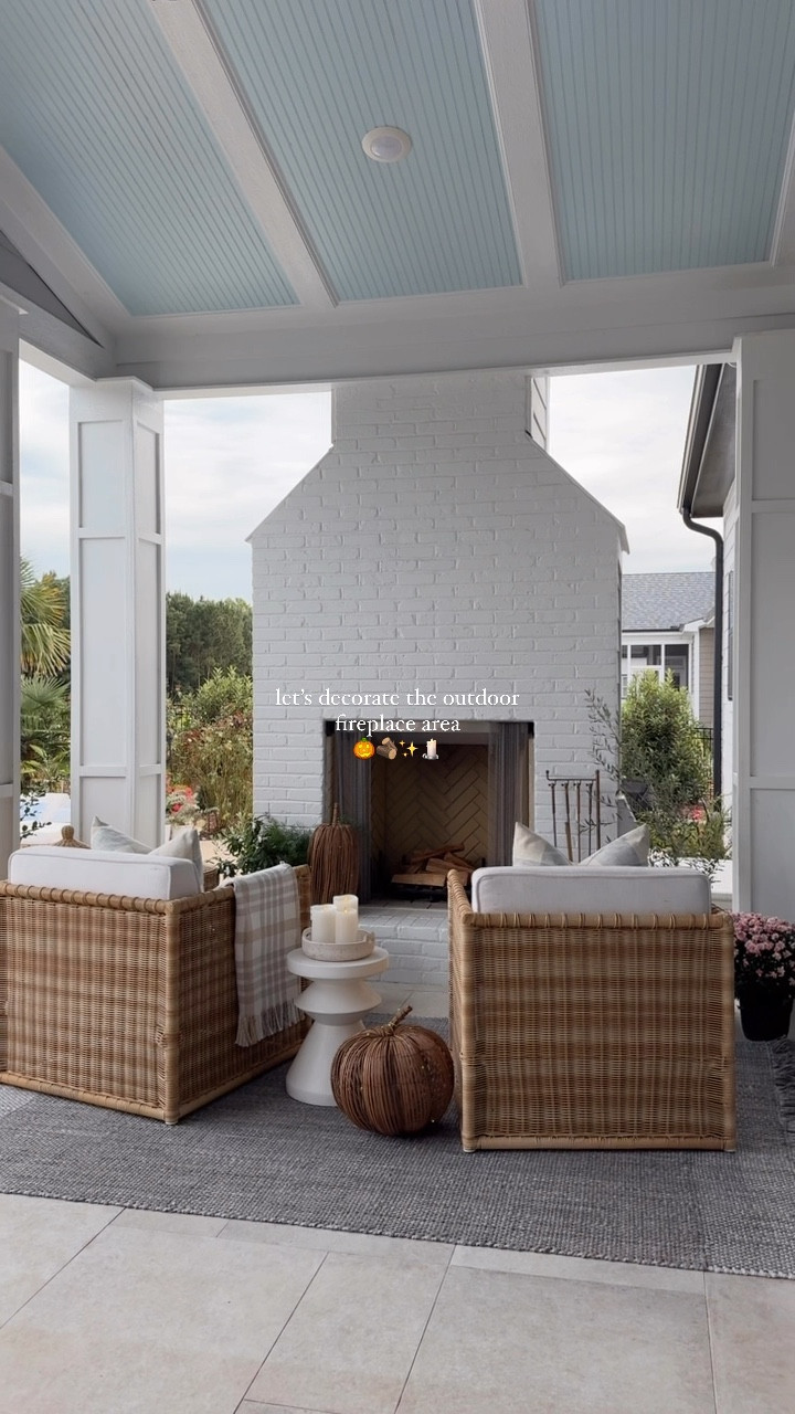 Our first fall/winter season with the new outdoor space & I knew from the beginning I wanted to make this space cozy for nightly fires 🕯️| the large pot was an Amazon find, it’s huge and perfect for an olive tree, yall these amazing outdoor rattan pumpkins were a @lidlus find! 🎃 added twinkle lights because everything is better with alittle twinkle ✨ I must say it’s the perfect spot to unwind after a long day 🍷

save + share w/ a friend looking to add alittle cozy to their home 🫶🏼
#outdoorspace #outdoorliving #falldecor #cozyvibes #fridaynightplans #cozyseason #outdoorfireplace #outdoordesign #pumpkinseason #amazonhome 

#LTKHalloween #LTKHome #LTKSeasonal