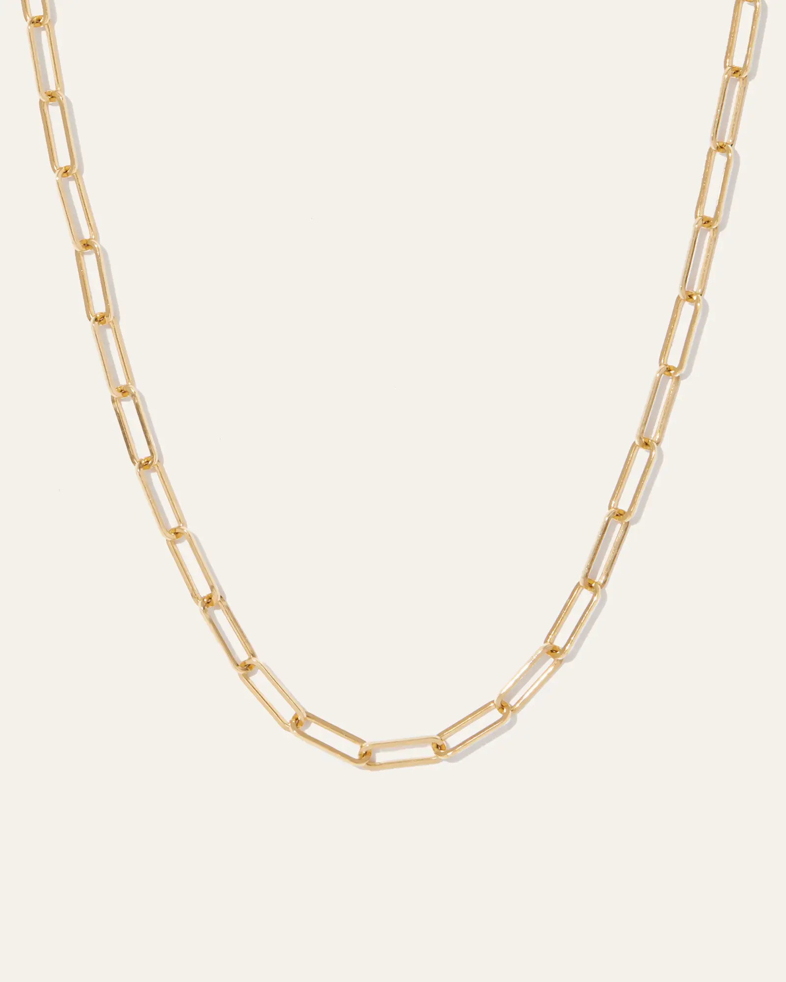 14K Gold Small Paperclip Chain Necklace in Yellow Gold | Quince