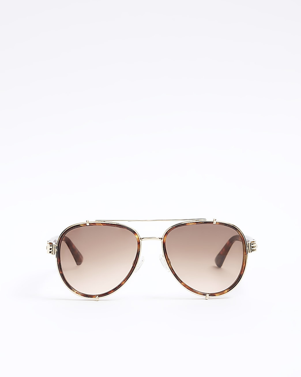 Brown tortoise aviator sunglasses | River Island (UK & IE)