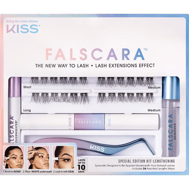 Kiss Nails Falscara Complete DIY Eyelash Extension Kit - 24ct | Target