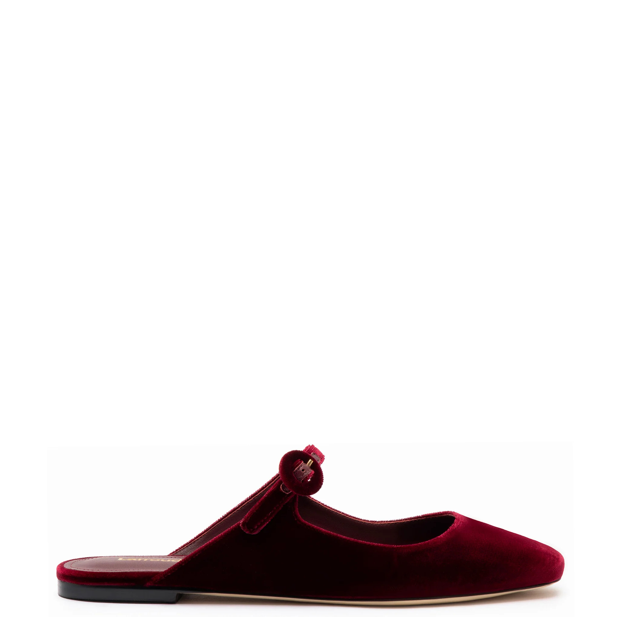 Blair Flat Mule In Wine Velvet | Larroude