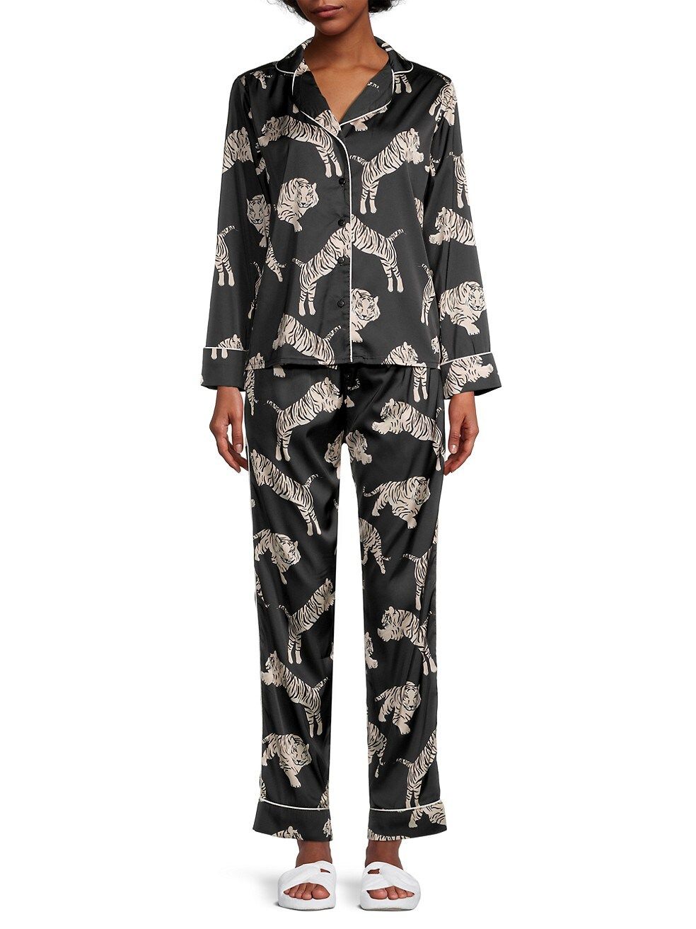 Averie Sleep Safari Starry Nights Tiger Print Pajama Set | Saks Fifth Avenue