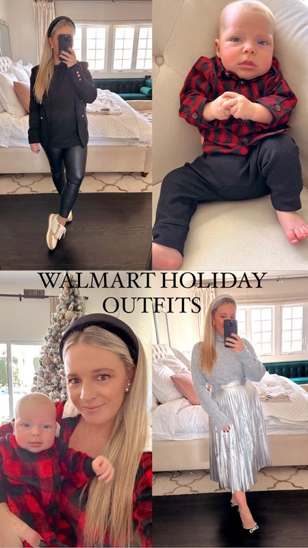 Mommy and baby holiday Walmart outfits. 
Matching Xmas Jammie’s 
Party outfits 
I’m wearing a med in all; shoes tts; baby is 3-6mos and is 3.5mos (13lbs)

#walmartpartner @walmartfashion #walmartfashion #holidayoutfits #christmasjammies #babyoutfits 

#LTKfamily #LTKbaby #LTKHoliday