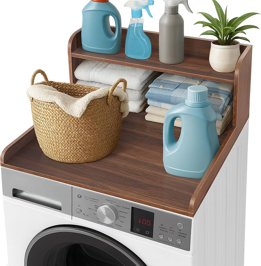 Royxen Washer Dryer Countertop with Shelf,2-Tier Laundry Countertop for Single Washer and Dryer,S... | Amazon (US)