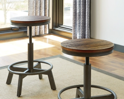 Torjin Adjustable Counter Height Backless Stool
 (Set of 2) | Ashley Homestore