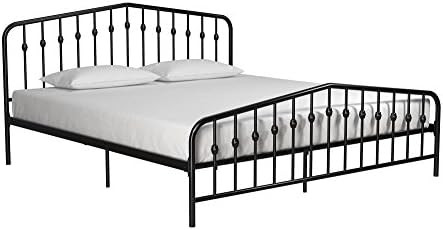 Novogratz Bushwick Metal Bed, Modern Design, King Size - Black | Amazon (US)