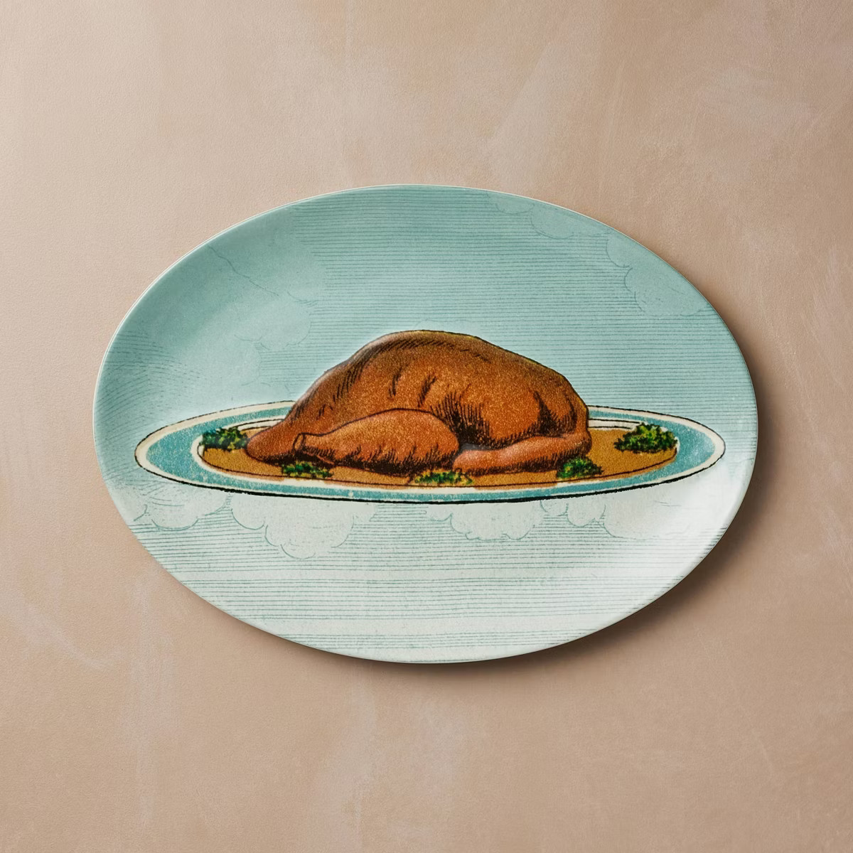 10"x15" Oval Stoneware Platter Fall Cooked Turkey - John Derian for Target | Target