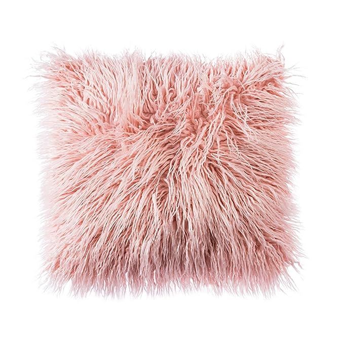 Ojia Deluxe Home Decorative Super Soft Plush Mongolian Faux Fur Throw Pillow Cover Cushion Case (... | Amazon (US)