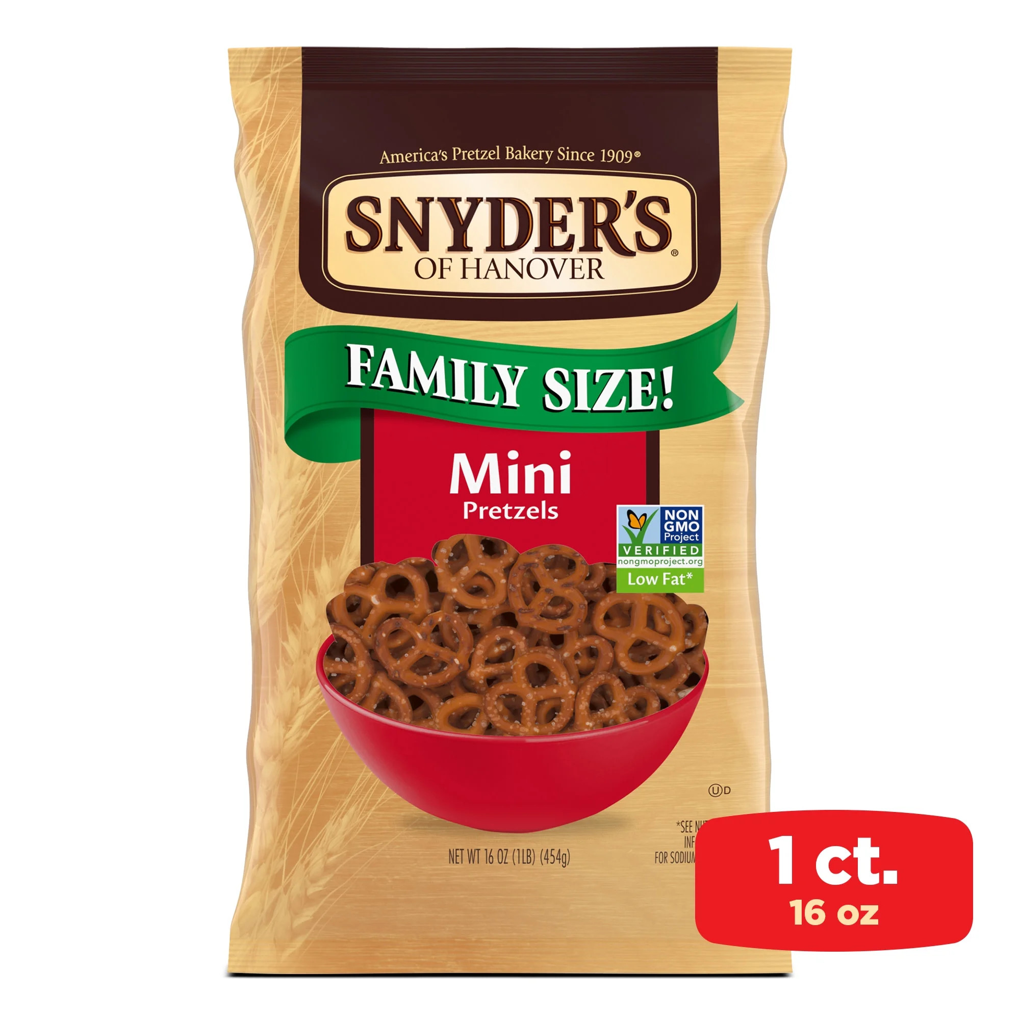 Snyder's of Hanover Pretzels, Mini Pretzels, Family Size 16 oz | Walmart (US)