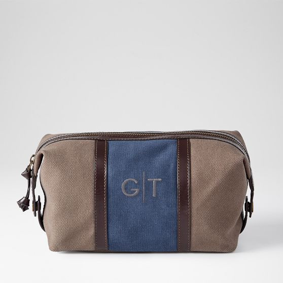 Everett Canvas and Leather Travel Pouch | Mark and Graham