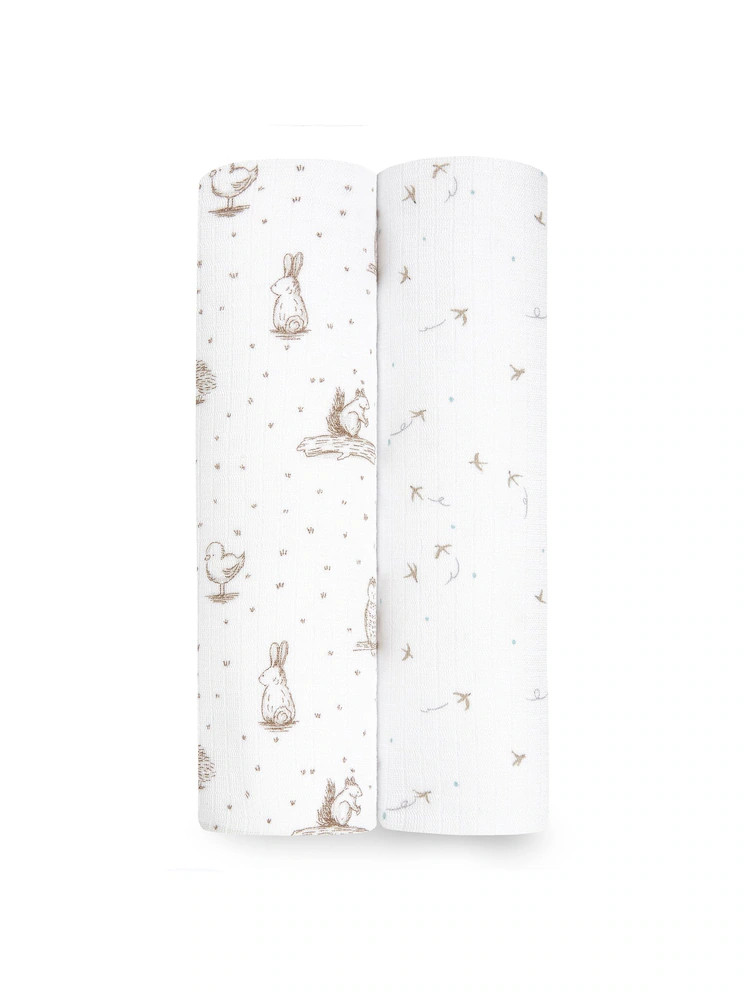 Buy aden + anais White Essentials Silky Soft Muslin Blankets 2 Pack Healing Nature from Next USA | Next US