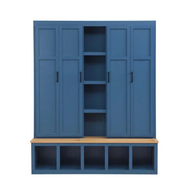 62.9"W Farmhouse 4-In-1 Hall Tree With 6 Hanging Hooks | Wayfair North America