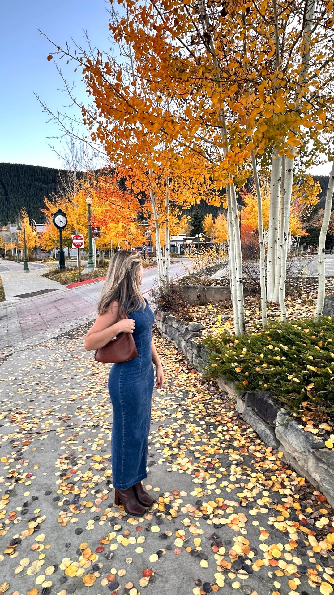 Kendi denim midi dress #LTKFall #LTKDress #LTKBoots