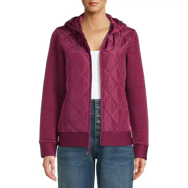 Time and Tru Women's Quilted Ottoman Jacket - Walmart.com | Walmart (US)