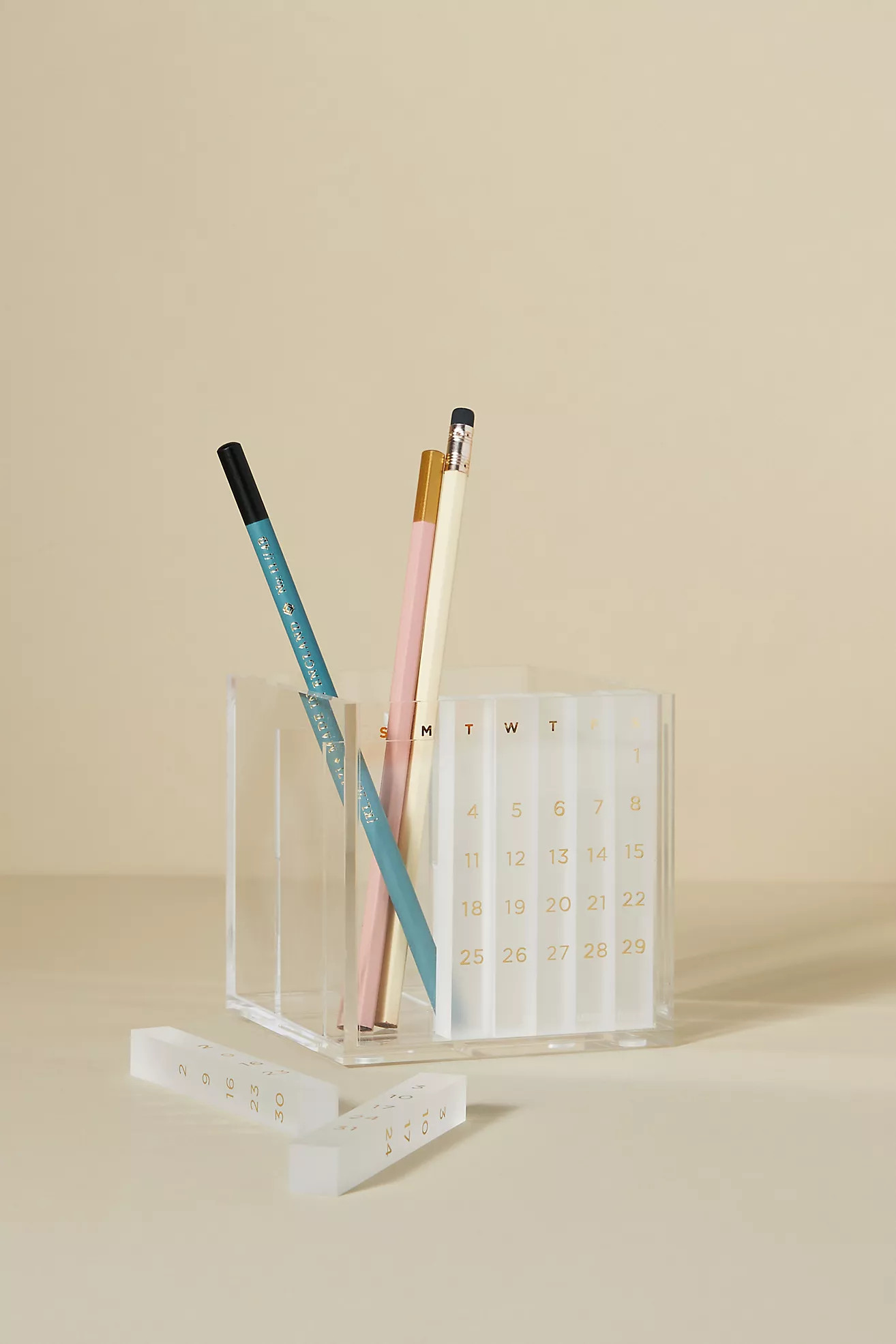 Acrylic Monthly Calendar & Pen Organizer | Anthropologie (US)