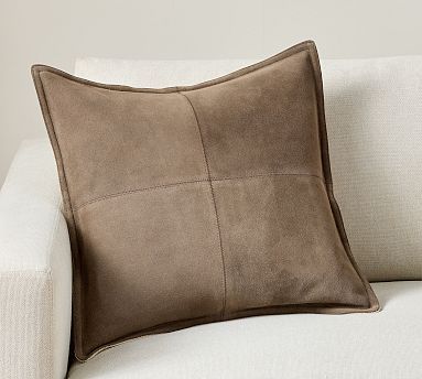 Pieced Suede Pillow | Pottery Barn (US)