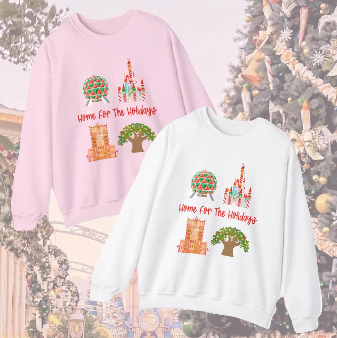 Disney Home for the Holidays Sweatshirt. Disney Christmas Shirt. Christmas Crew Sweatshirt. Disne... | Etsy (US)