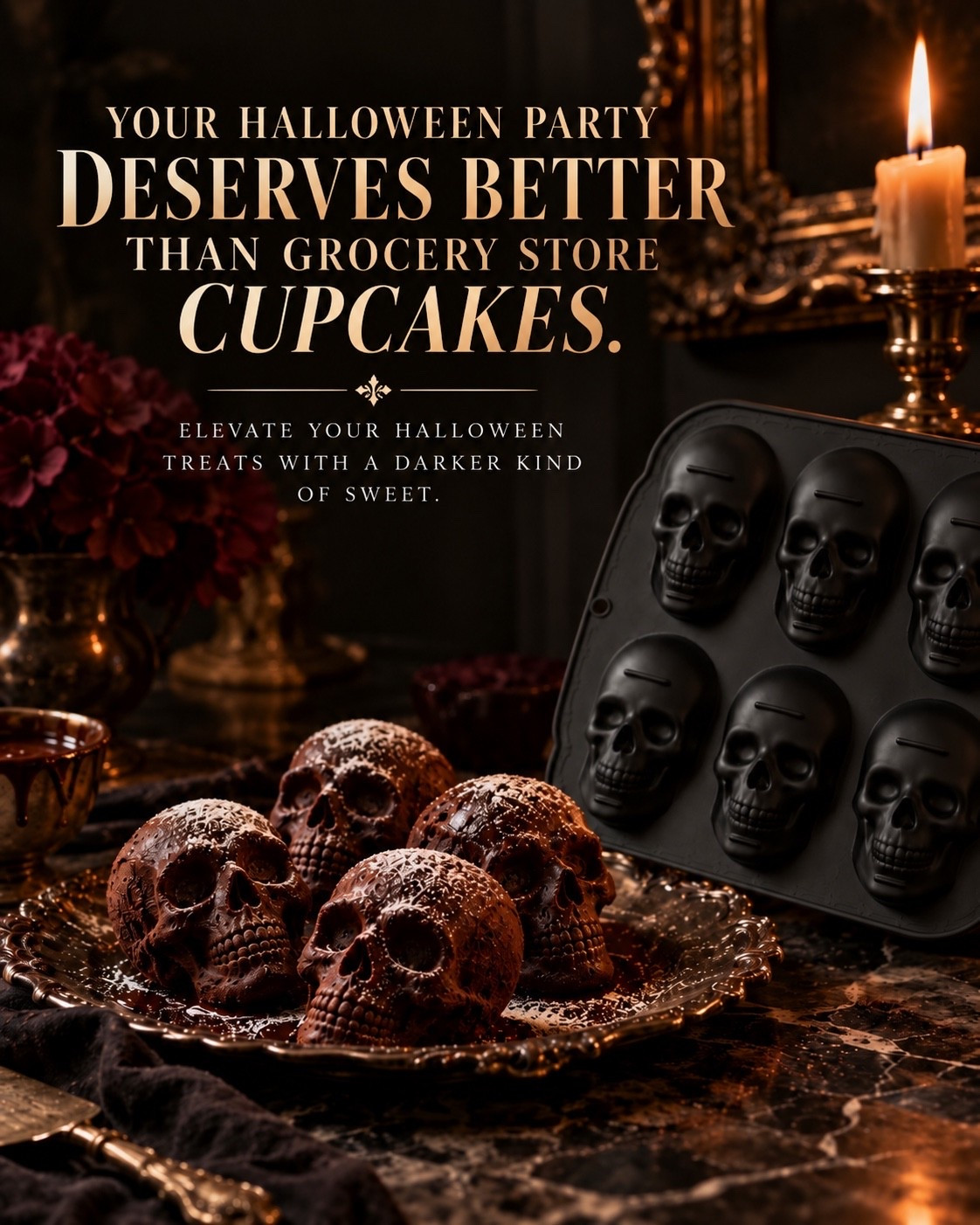 Halloween baking, but make it hauntingly beautiful.

There’s something much more fun about a dessert that makes people stop and ask, “Wait… how did you make that?” These skull-shaped treats turn an ordinary bake into the kind of spooky little masterpiece that deserves its own place on the table.

This Amazon find makes it ridiculously easy to bring a darker, moodier touch to Halloween desserts—without sacrificing the beautiful presentation.

Because spooky season should taste as good as it looks.

#AmazonFinds #AmazonKitchen #HalloweenBaking #HalloweenTreats #SpookySeason #HalloweenParty #FallBaking #BakingFinds #HalloweenDesserts #DarkAesthetic #MoodyHome #AmazonFindsForHome #SpookyDecor #CallsignDesign
