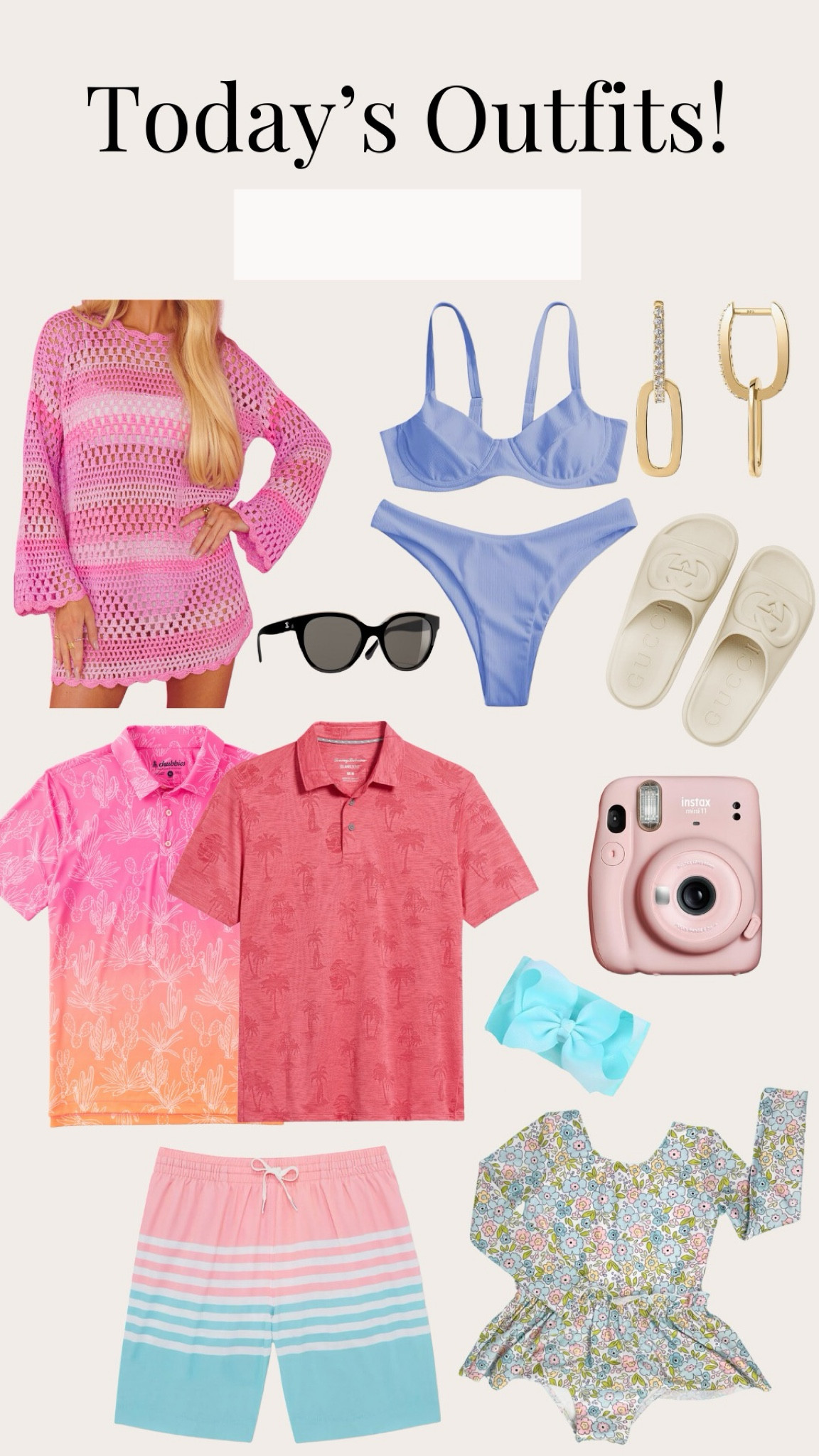 Today’s beach outfits! 😁🩷