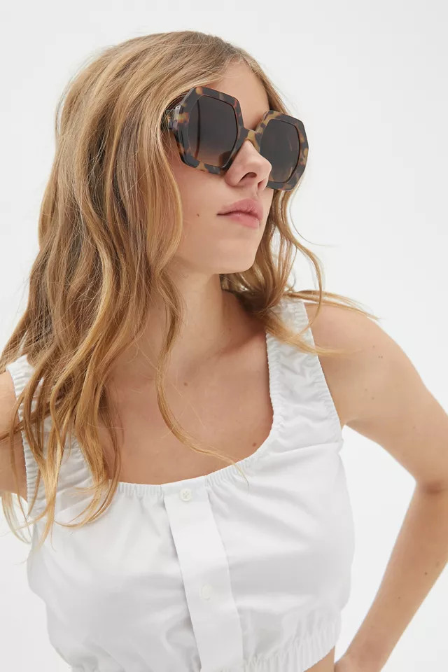 Neal Oversized Hexagon Sunglasses | Urban Outfitters (US and RoW)