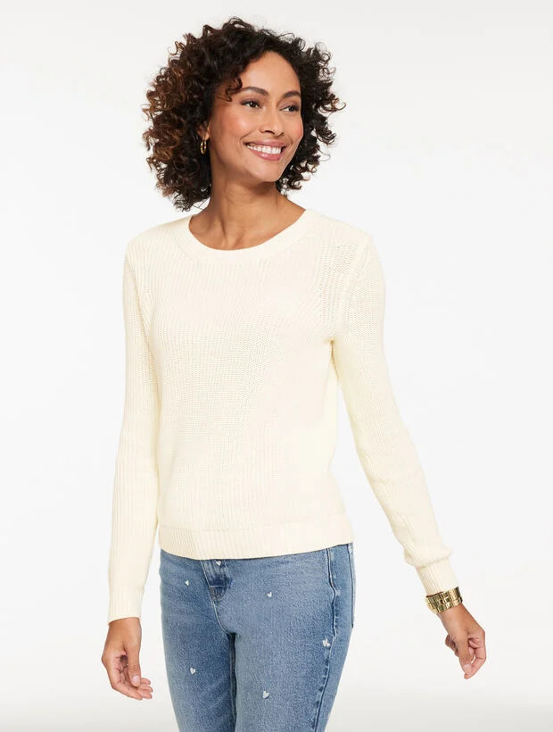 Shaker Stitch Crewneck Sweater | Talbots