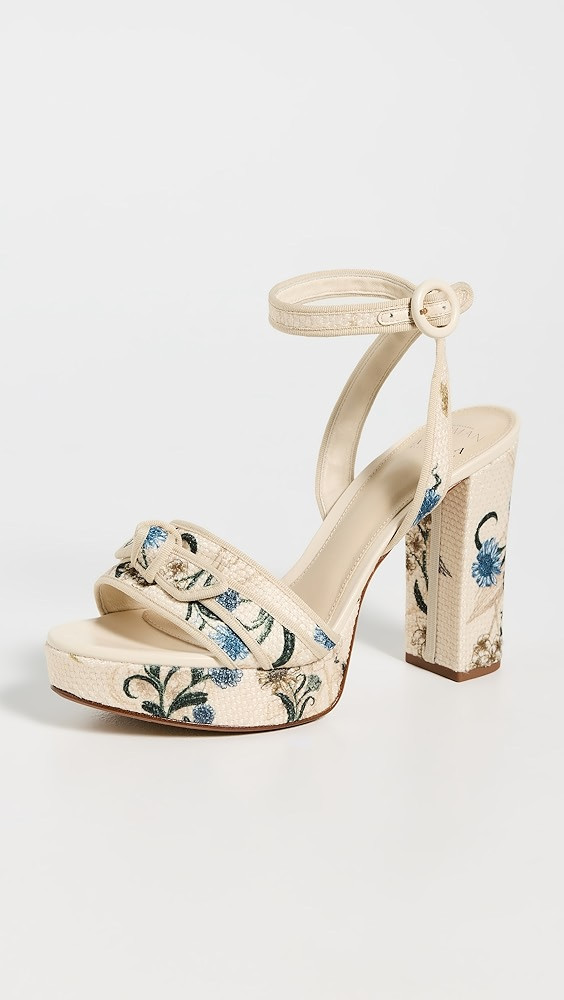 Alexandre Birman X Agua Bendita Grossgrain Raffia Platform Sandals | Shopbop