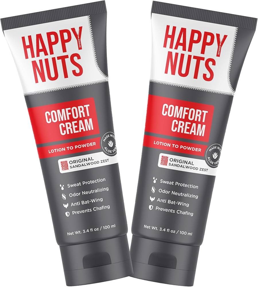 HAPPY NUTS Comfort Cream Deodorant For Men: Anti-Chafing Sweat Defense, Odor Control, Aluminum-Fr... | Amazon (US)