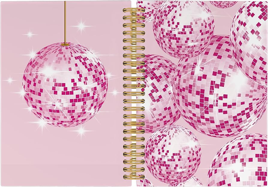 Preppy Disco Ball Journal Notebook - Trendy Pink Notebooks College Ruled for Work School, Funky C... | Amazon (US)