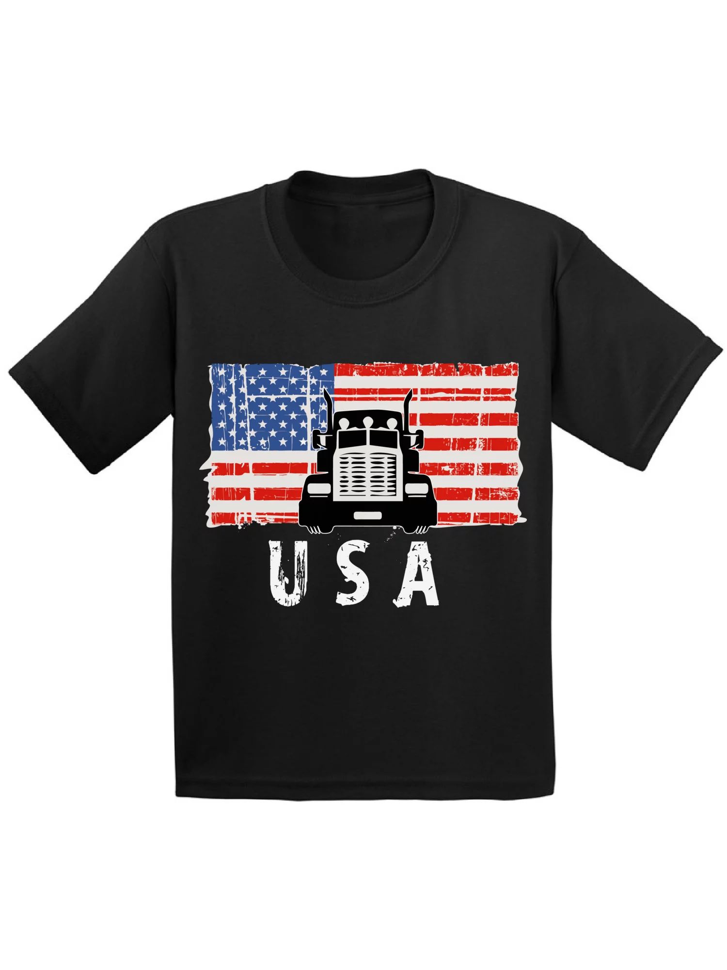 Awkward Styles Truck USA Toddler Shirt Proud American USA Patriotic Kids T shirt Stripes and Star... | Walmart (US)