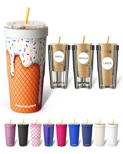 Frost Buddy Togo Buddy 30 oz Stainless Steel Vacuum Insulated Tumbler To Go Coffee Cup - Iced Coffee Sleeve, Travel Mug, Thermal Cup for Hot & Cold Drinks, Dunkin Cup (Vanilla Ice Cream) | Amazon (US)