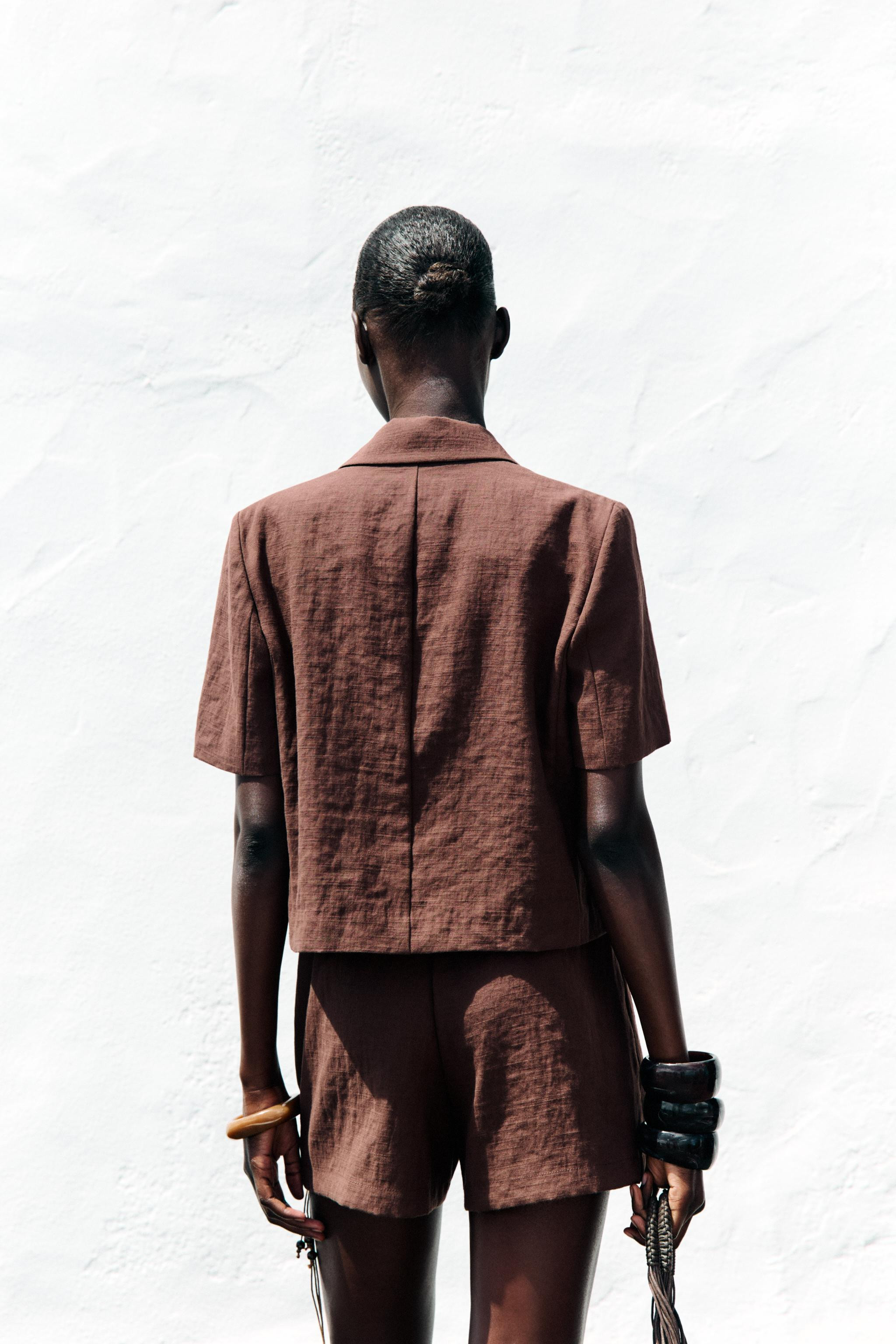 CROPPED SHORT SLEEVE BLAZER | Zara US