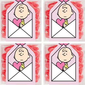 x Peanuts™ Charlie Brown Set of 4 Sugar Lips Candy Cubes | Nordstrom