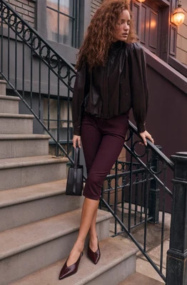 ASTR the Label | Cardin Tailored Capri Pants in Wine |  Size L | ASTR The Label (US)