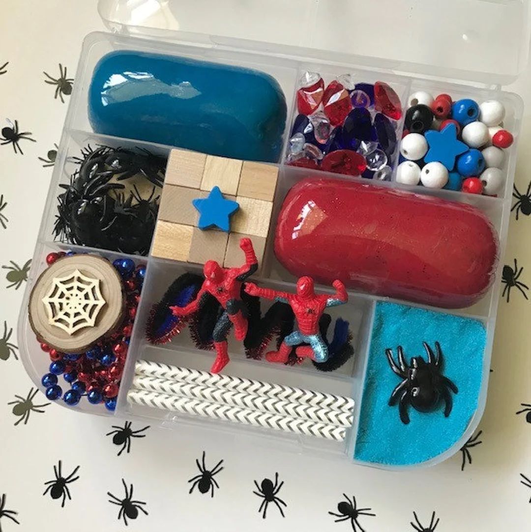 NEW Spiderman Playdough Kit Kinetic Sand Spider Spiderman Gift for Kids Spiderman Toy Sensory Pla... | Etsy (US)