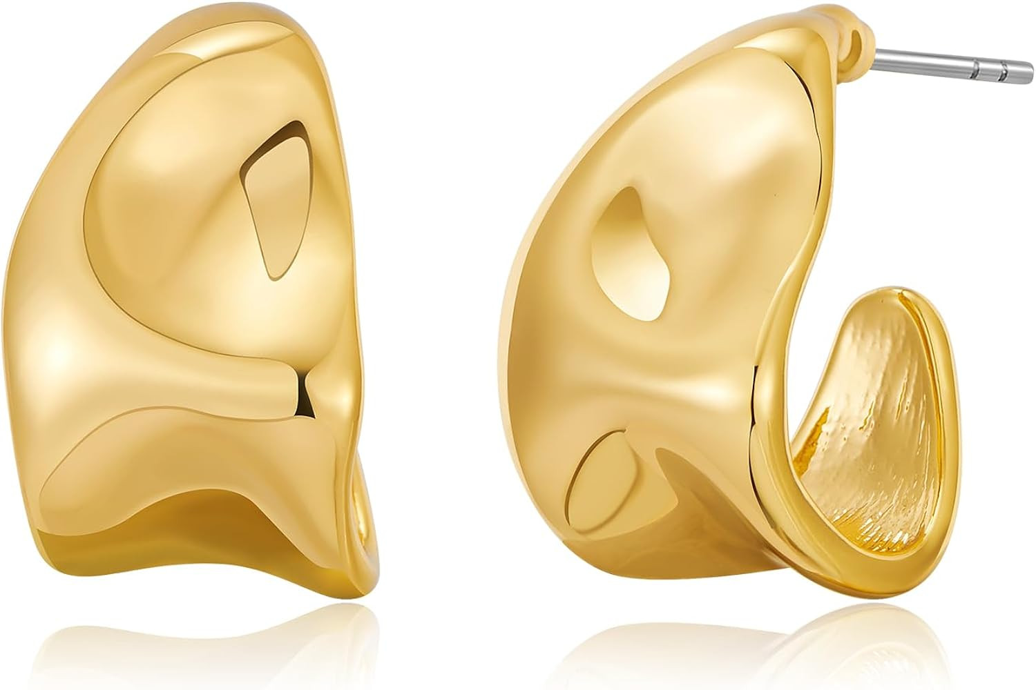 Small Gold Open Hoop Earrings For Women Gold And Silver Hoop Statement Earrings Hypoallergenic Ea... | Amazon (US)